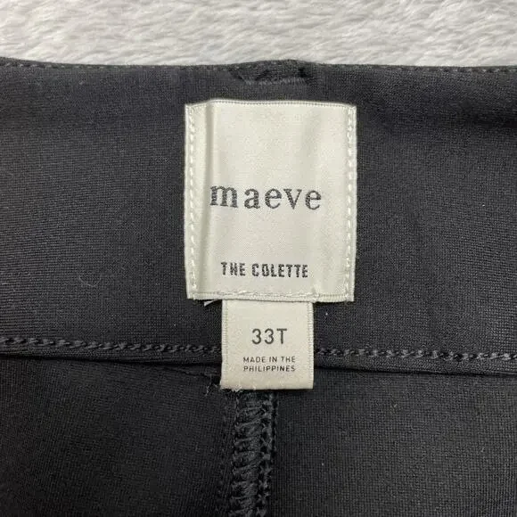 Maeve Colette Pants Womens 33T Black Cropped Wide Leg Merrick White NWT $130 - Picture 4 of 11